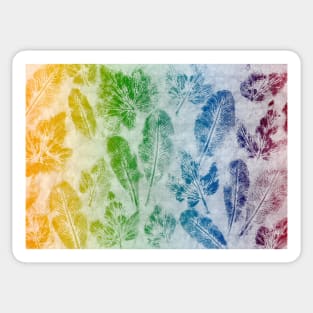 Rainbow leaf print Sticker